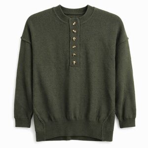 Fashion Crewneck Button Sweater